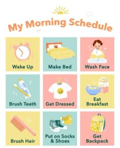 Back to school morning routine for children